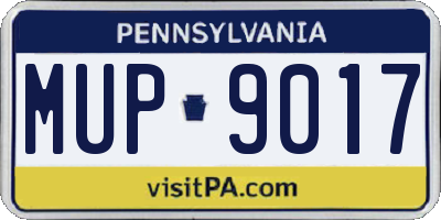 PA license plate MUP9017