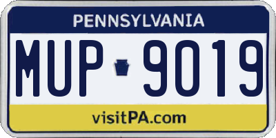 PA license plate MUP9019