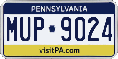PA license plate MUP9024