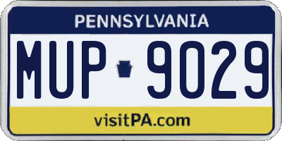 PA license plate MUP9029