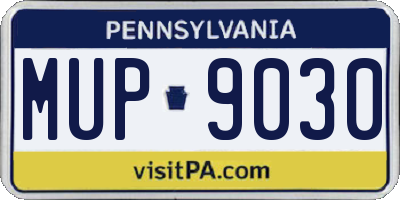 PA license plate MUP9030