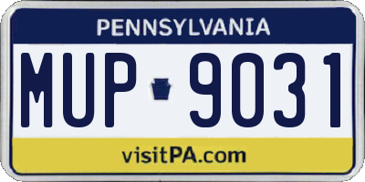 PA license plate MUP9031