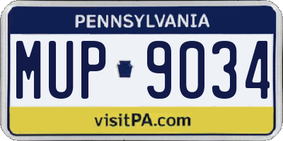 PA license plate MUP9034