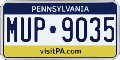 PA license plate MUP9035