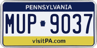 PA license plate MUP9037
