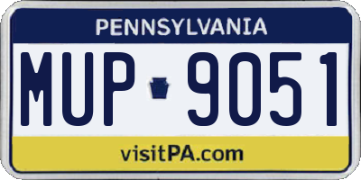 PA license plate MUP9051