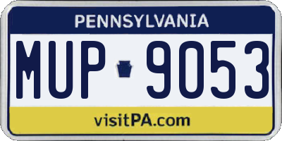 PA license plate MUP9053