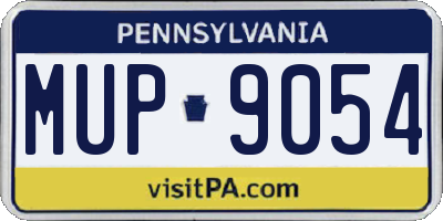 PA license plate MUP9054