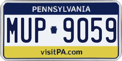 PA license plate MUP9059