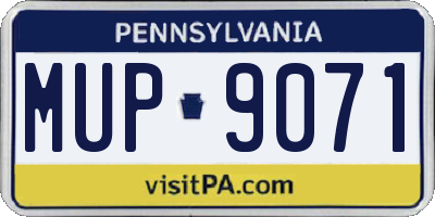PA license plate MUP9071