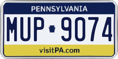 PA license plate MUP9074