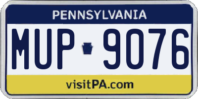 PA license plate MUP9076