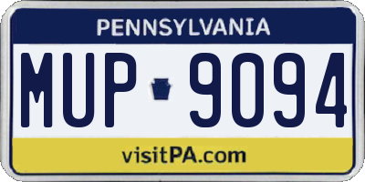 PA license plate MUP9094