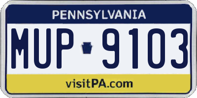 PA license plate MUP9103