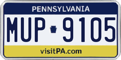 PA license plate MUP9105