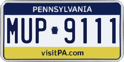 PA license plate MUP9111