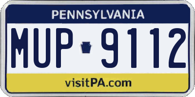 PA license plate MUP9112