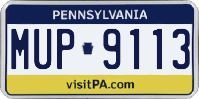 PA license plate MUP9113