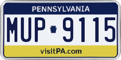 PA license plate MUP9115