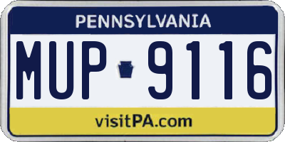 PA license plate MUP9116