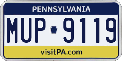 PA license plate MUP9119