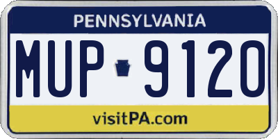 PA license plate MUP9120