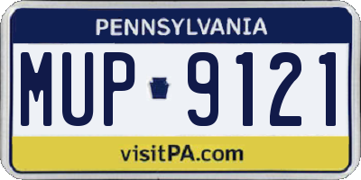 PA license plate MUP9121