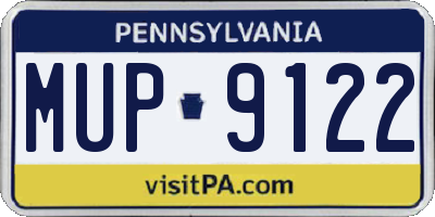 PA license plate MUP9122