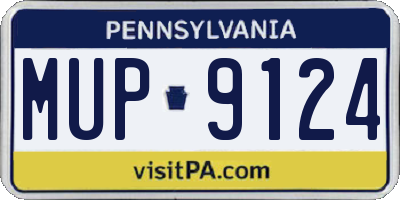 PA license plate MUP9124