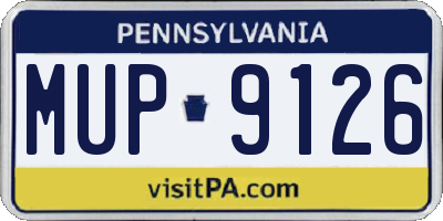 PA license plate MUP9126