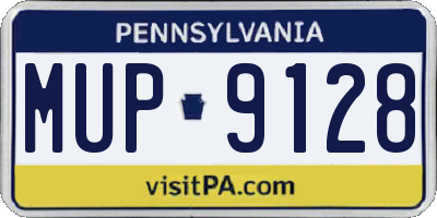 PA license plate MUP9128
