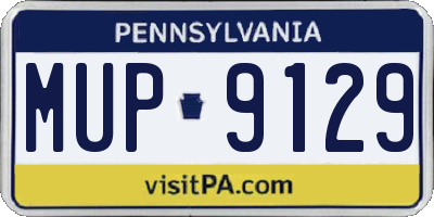 PA license plate MUP9129