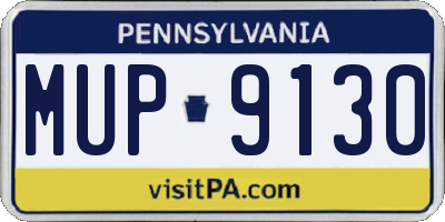 PA license plate MUP9130