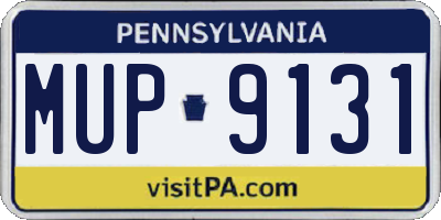 PA license plate MUP9131