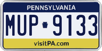 PA license plate MUP9133