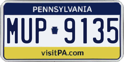 PA license plate MUP9135