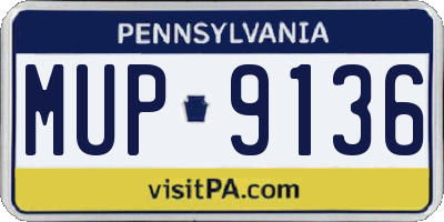 PA license plate MUP9136