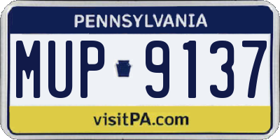 PA license plate MUP9137