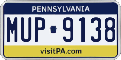 PA license plate MUP9138
