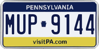 PA license plate MUP9144