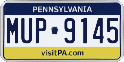 PA license plate MUP9145