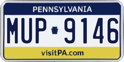 PA license plate MUP9146