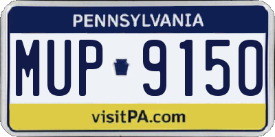 PA license plate MUP9150