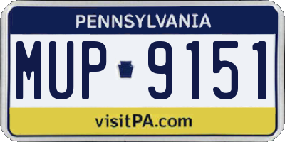 PA license plate MUP9151