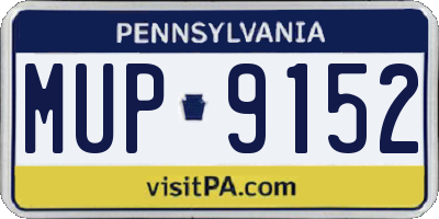 PA license plate MUP9152