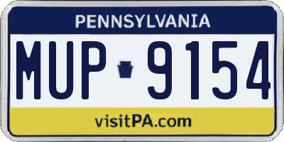 PA license plate MUP9154