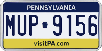 PA license plate MUP9156