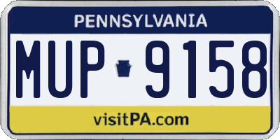 PA license plate MUP9158