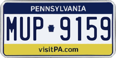 PA license plate MUP9159