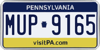 PA license plate MUP9165